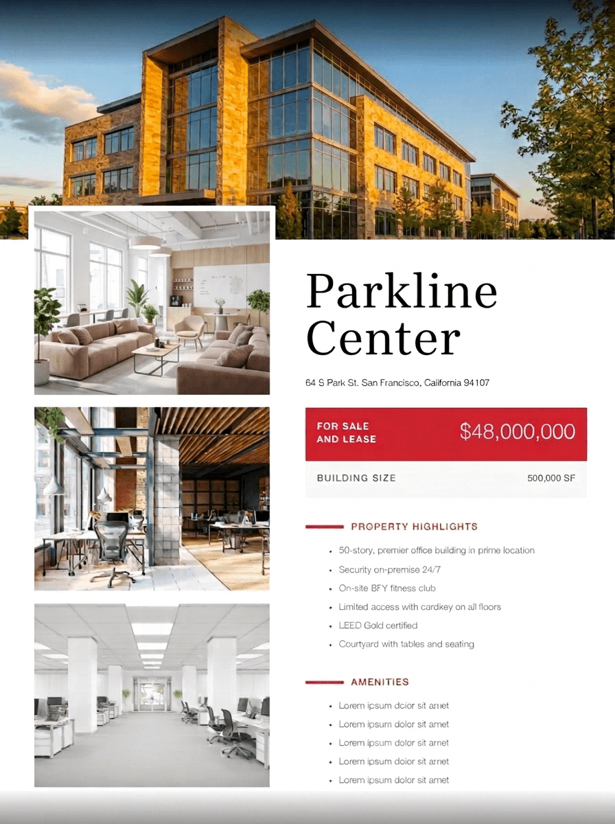 NAI Global approved property flyer template